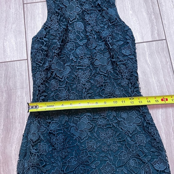 Lauren Ralph Lauren Green Lace Lined Bodycon Halter Dress Size 2 - Picture 2 of 7